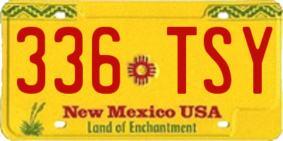 NM license plate 336TSY