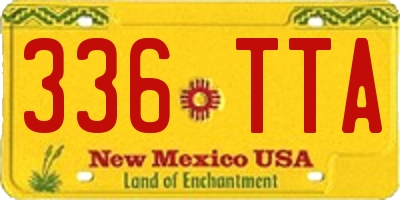 NM license plate 336TTA