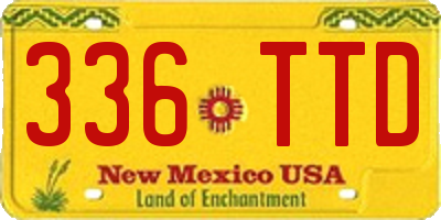 NM license plate 336TTD