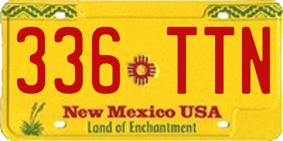 NM license plate 336TTN