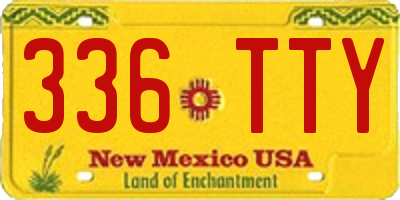 NM license plate 336TTY