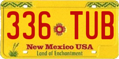 NM license plate 336TUB