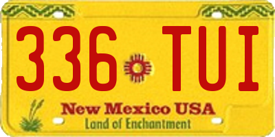 NM license plate 336TUI