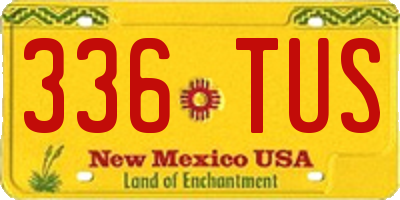 NM license plate 336TUS