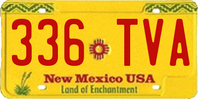 NM license plate 336TVA