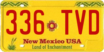 NM license plate 336TVD