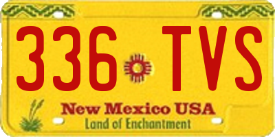NM license plate 336TVS