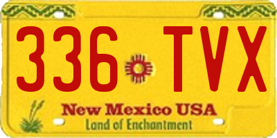 NM license plate 336TVX