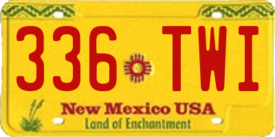 NM license plate 336TWI