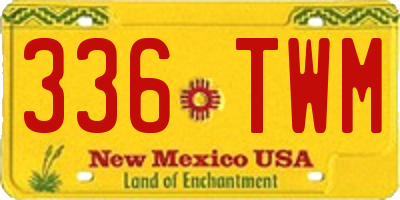 NM license plate 336TWM