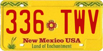 NM license plate 336TWV