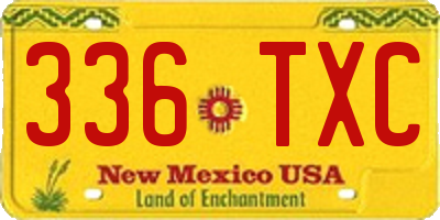 NM license plate 336TXC
