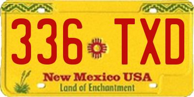 NM license plate 336TXD