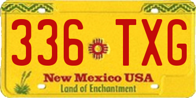 NM license plate 336TXG
