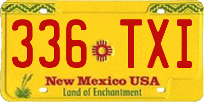 NM license plate 336TXI