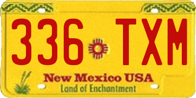 NM license plate 336TXM