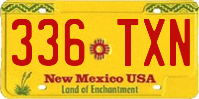 NM license plate 336TXN