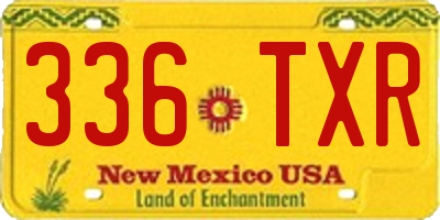 NM license plate 336TXR