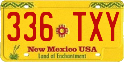 NM license plate 336TXY