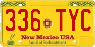 NM license plate 336TYC
