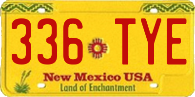 NM license plate 336TYE