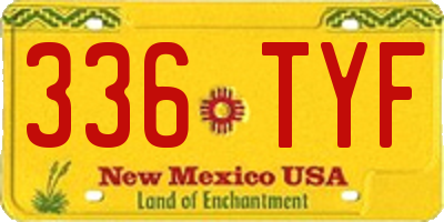 NM license plate 336TYF