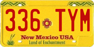 NM license plate 336TYM