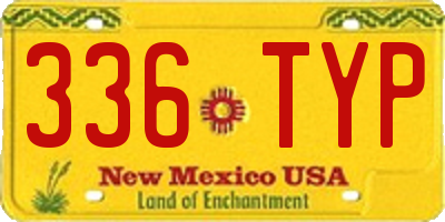 NM license plate 336TYP