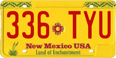 NM license plate 336TYU