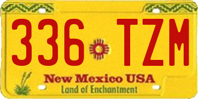 NM license plate 336TZM