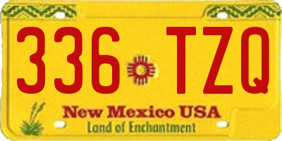 NM license plate 336TZQ