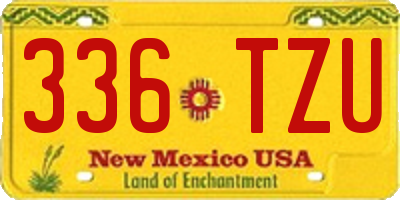 NM license plate 336TZU