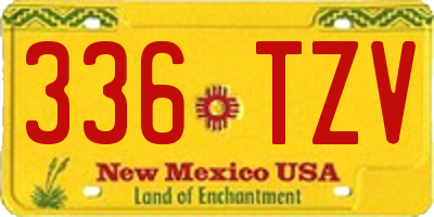 NM license plate 336TZV