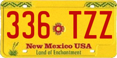 NM license plate 336TZZ