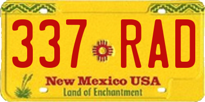 NM license plate 337RAD