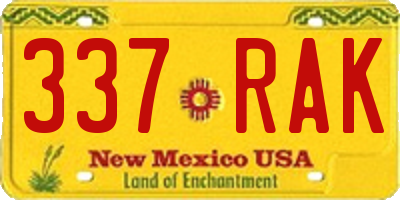 NM license plate 337RAK