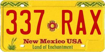 NM license plate 337RAX