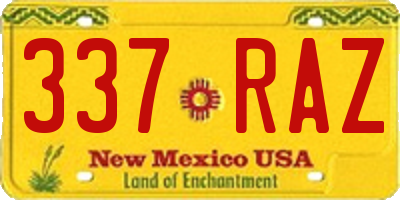 NM license plate 337RAZ