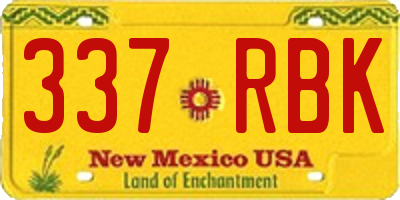NM license plate 337RBK