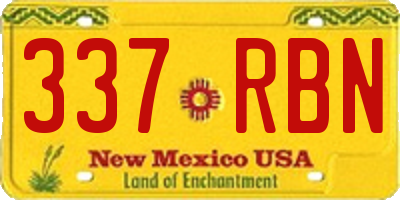 NM license plate 337RBN