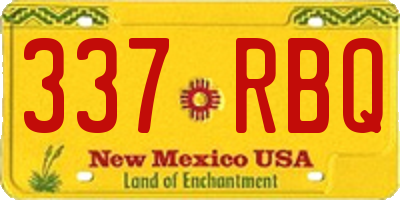 NM license plate 337RBQ