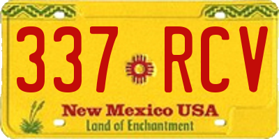 NM license plate 337RCV