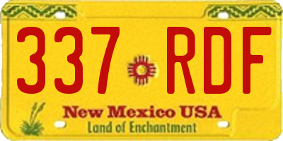 NM license plate 337RDF