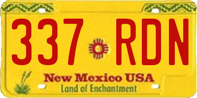NM license plate 337RDN