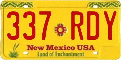 NM license plate 337RDY