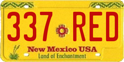 NM license plate 337RED