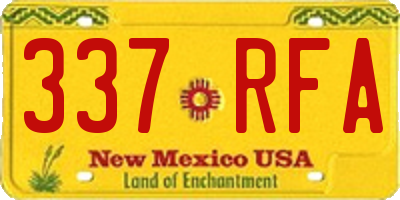 NM license plate 337RFA