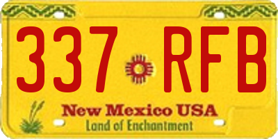 NM license plate 337RFB