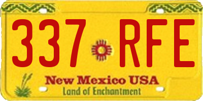NM license plate 337RFE