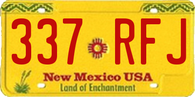 NM license plate 337RFJ